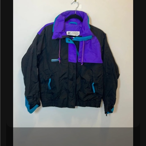Columbia Jackets & Blazers - Columbia Black and Purple Jacket with Teal Accents!
